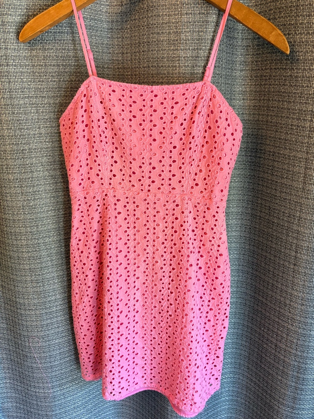 RSQ Pink Eyelet Tie Back Mini Dress Small Y2K Cottagecore